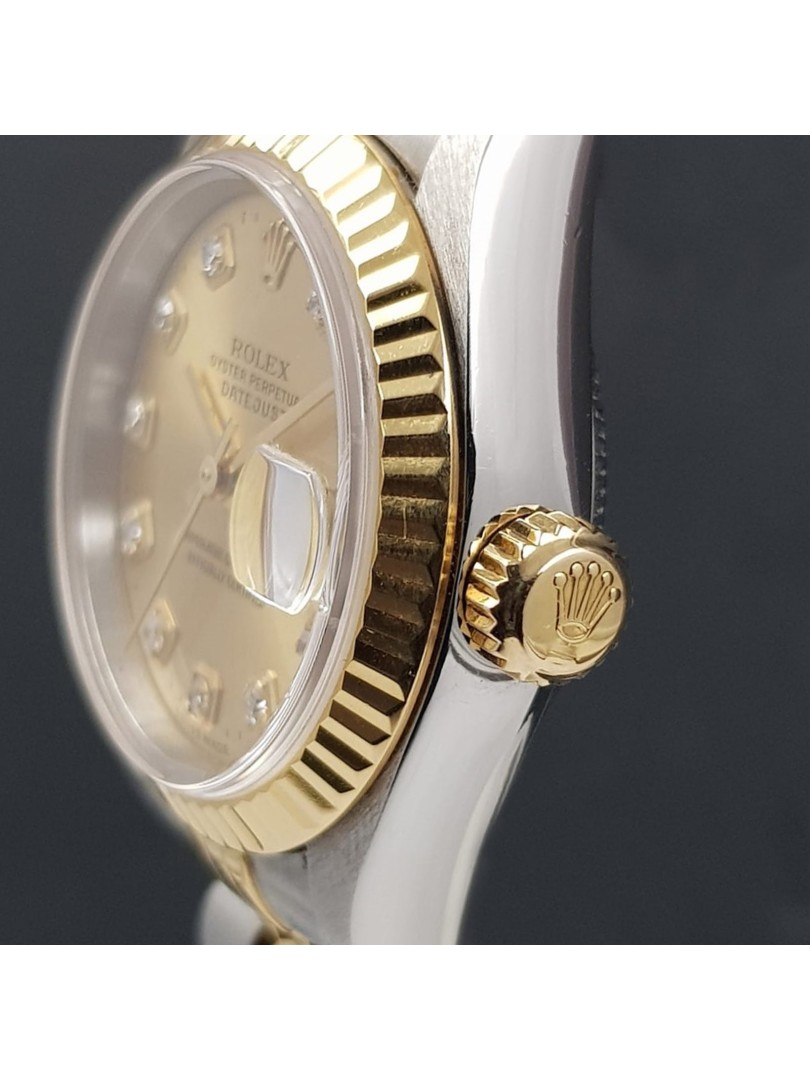Rolex Lady Datejust steel gold with diamonds ref.79173 on eOra.it!
