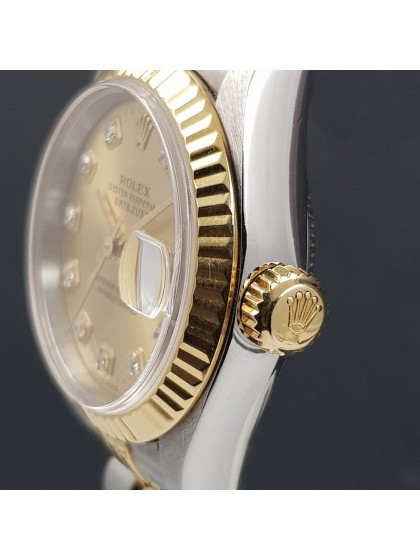 Rolex Lady Datejust steel gold with diamonds ref.79173 on eOra.it! Rolex Lady Datejust steel gold with diamonds ref.79173 on eOra.it!