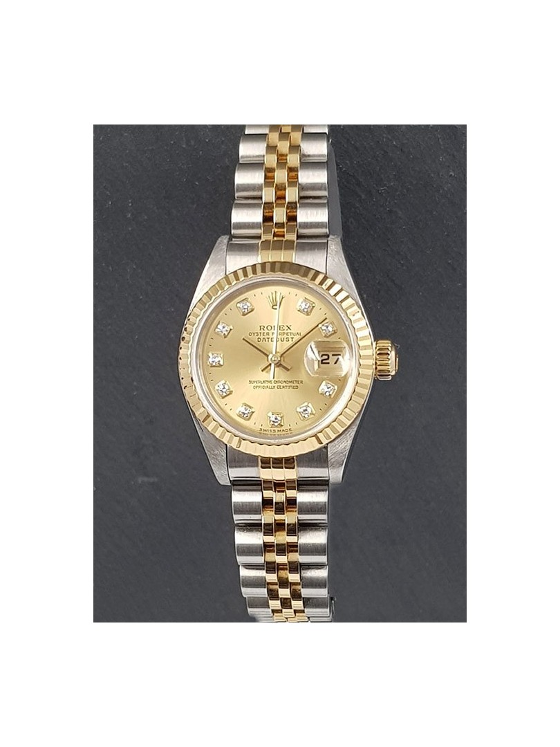 Rolex Lady Datejust steel gold with diamonds ref.79173 on eOra.it!