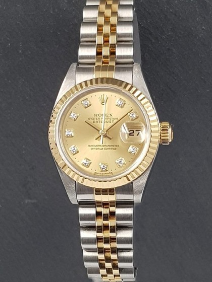 Rolex Lady Datejust steel gold with diamonds ref.79173 on eOra.it! Rolex Lady Datejust steel gold with diamonds ref.79173 on eOra.it!