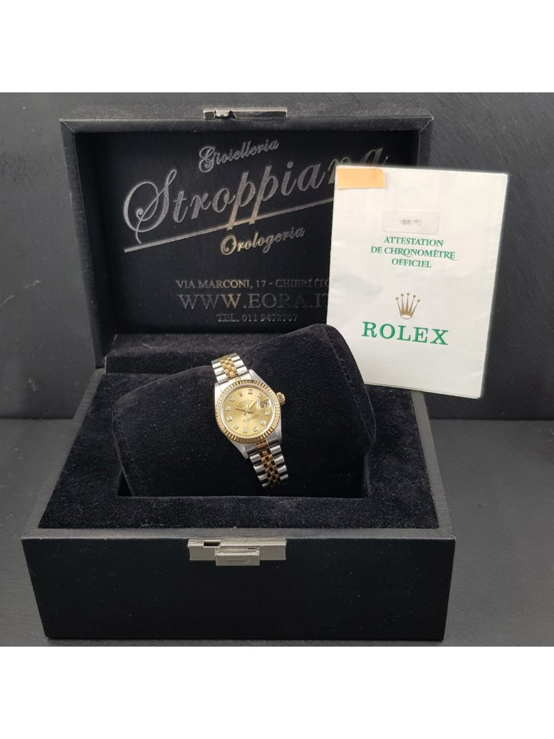 Rolex Lady Datejust steel gold with diamonds ref.79173 on eOra.it!