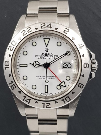 Rolex Explorer II SEL no buchi ref.16570 quadrante bianco Rolex Explorer II SEL no buchi ref.16570 quadrante bianco