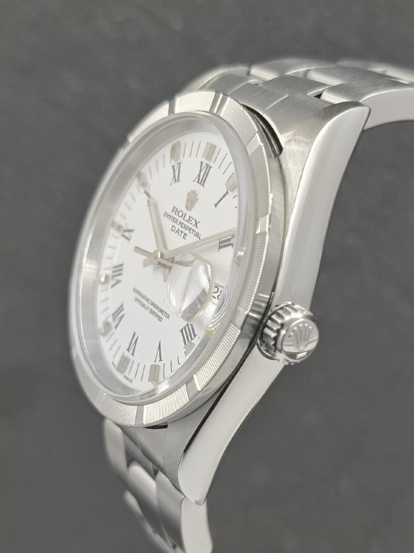 Rolex Date quadrante bianco e lunetta thunder ref.15210