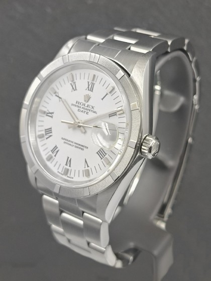 Rolex Date quadrante bianco e lunetta thunder ref.15210