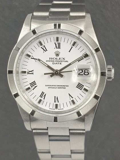 Rolex Date quadrante bianco e lunetta thunder ref.15210