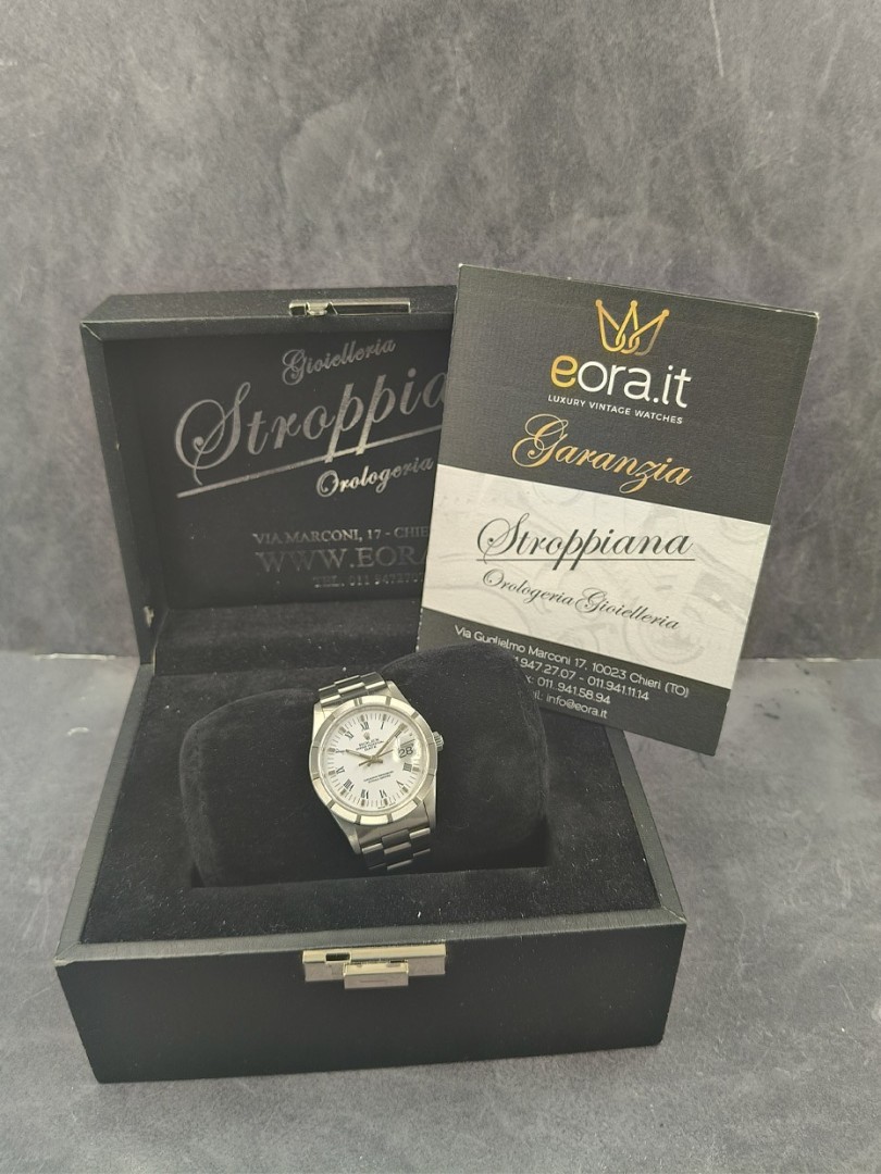 Rolex Date quadrante bianco e lunetta thunder ref.15210