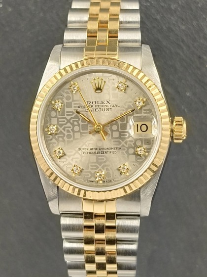 Datejust medium steel/yellow gold with diamonds