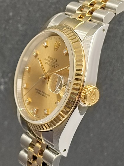 Acquista Rolex Datejust acciaio-oro - quadrante diamanti - Ref. 16233