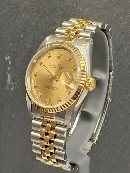 Acquista Rolex Datejust acciaio-oro - quadrante diamanti - Ref. 16233