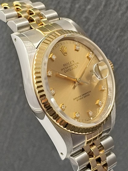 Acquista Rolex Datejust acciaio-oro - quadrante diamanti - Ref. 16233