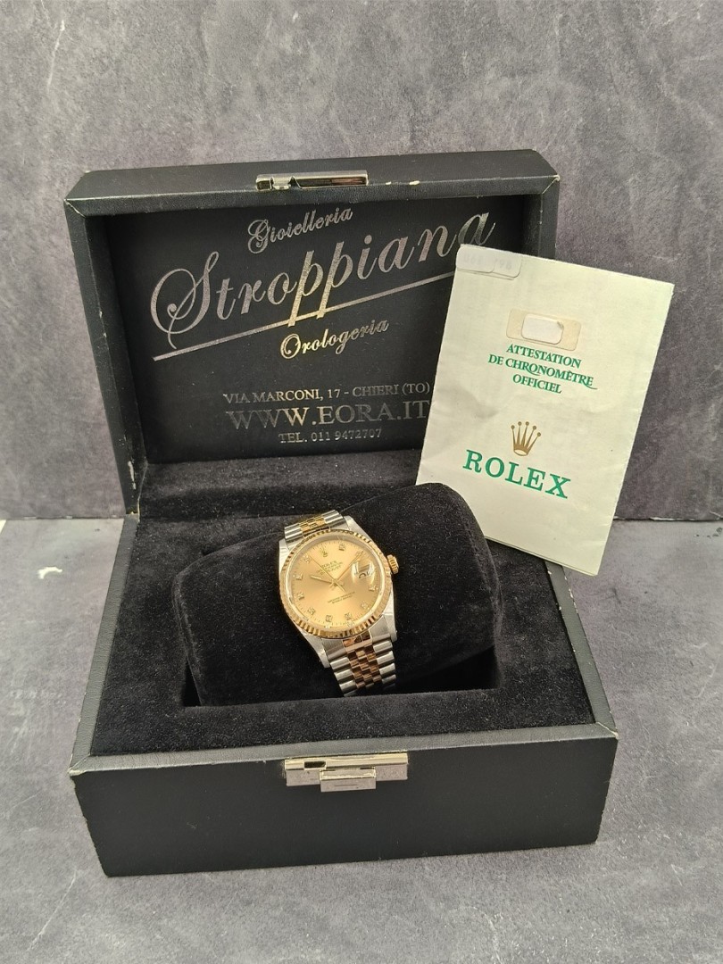 Acquista Rolex Datejust acciaio-oro - quadrante diamanti - Ref. 16233